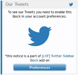 Twitter Notice example on customizexf.com