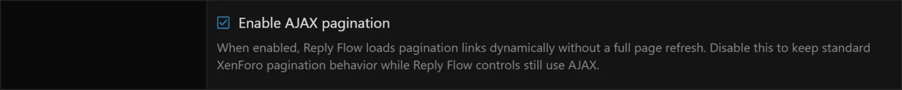 Reply Flow - Enable AJAX pagination