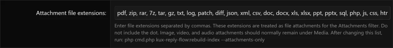 Reply Flow - Attachment File Extensions