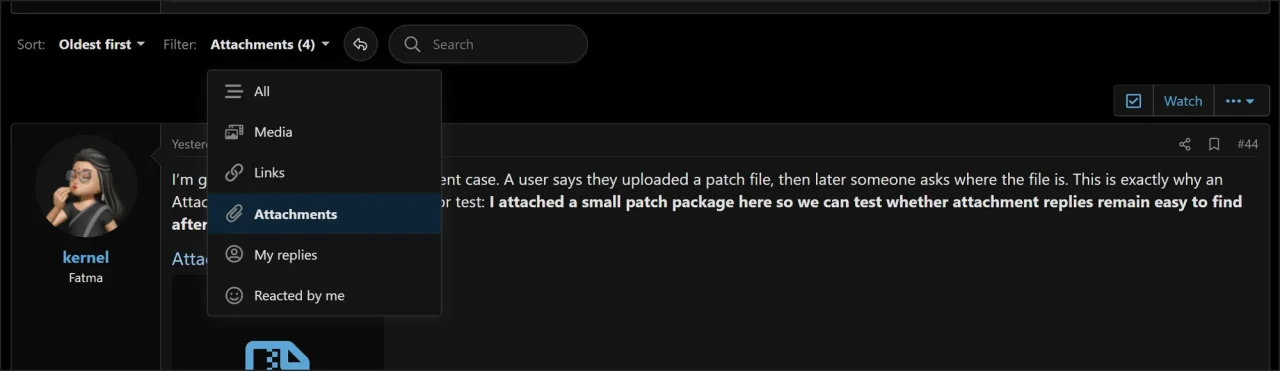 Reply Flow - New Attachments Filter