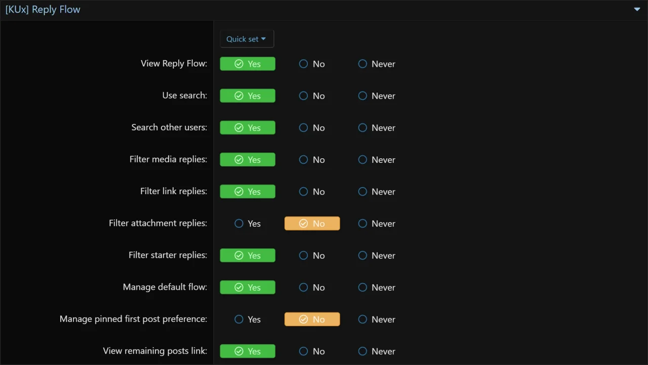 Reply Flow - Permission and feature control improvements