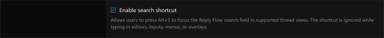 Reply Flow - Search Shortcut
