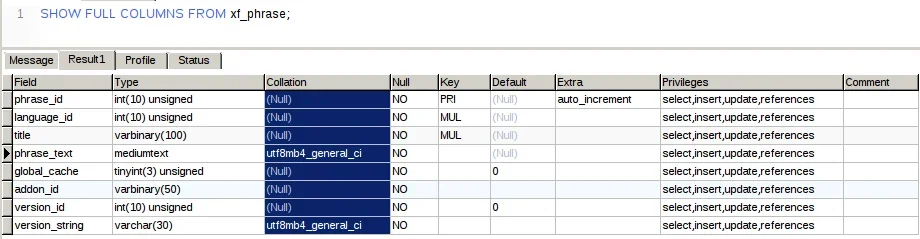 SHOW FULL COLUMNS FROM xf_phrase;.webp