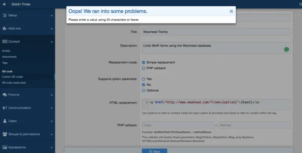 Add BB code   Goblin Times   Admin control panel.webp