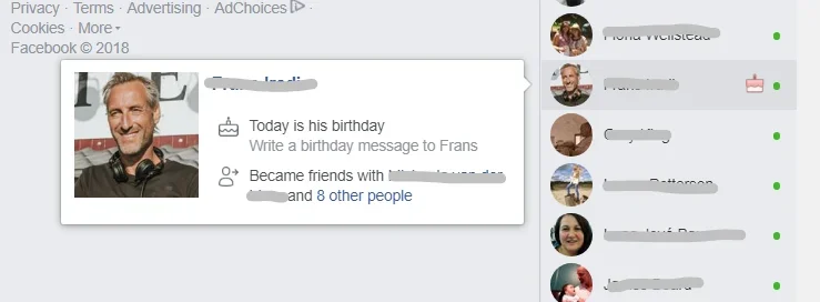 FB birthday indicator friends list homepage.webp
