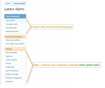 your account menu links.webp