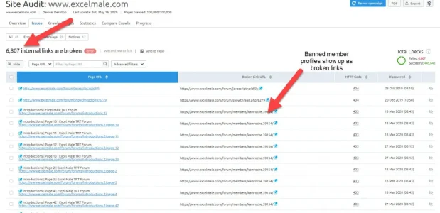 SEO error xenforo 2 banned members profiles show up as broken links.webp