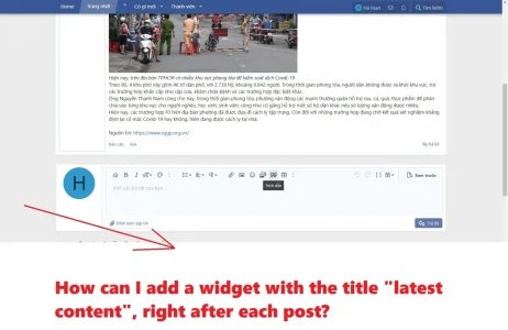How can I add a widget with the title latest content.webp