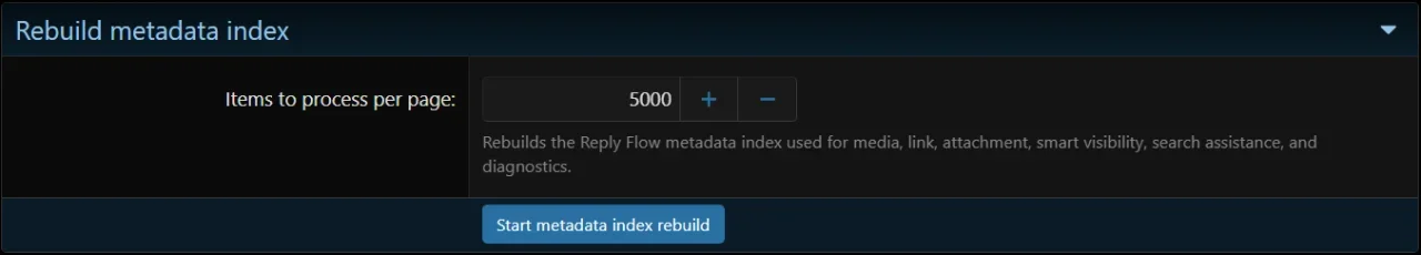 Reply Flow - Rebuild metadata index Reply Flow - Rebuild metadata index
