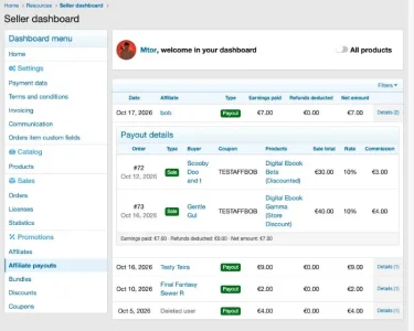 11 - Dashboard - Affiliate payouts details.webp