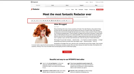 Redactor WYSIWYG html editor.webp