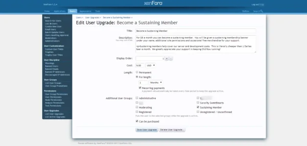 Edit User Upgrade  Become a Sustaining Member   Admin CP   OldRow.webp