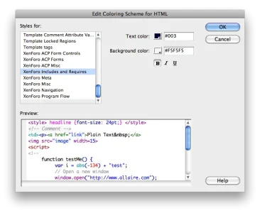 Dreamweaver Code Coloring Editor.webp
