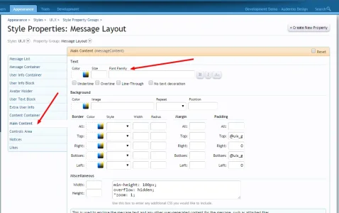 Style Properties  Message Layout   Admin CP   Development Demo   Audentio Design.webp