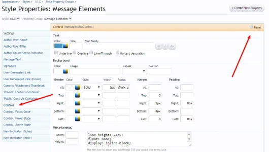 Style Properties  Message Elements   Admin CP   Development Demo   Audentio Design.webp