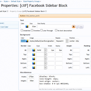 [cXF] Facebook Sidebar Block Style Properties