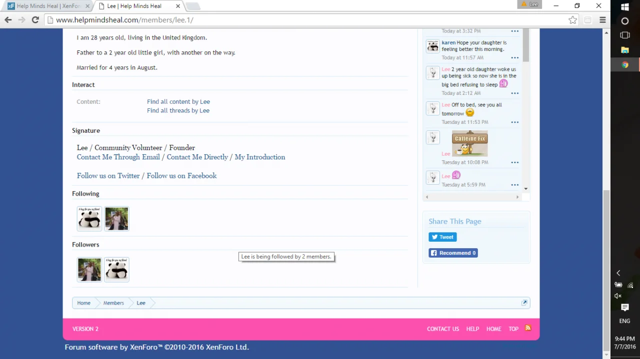 Profile layout bottom