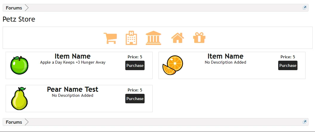 Store Item Listing, first attempt