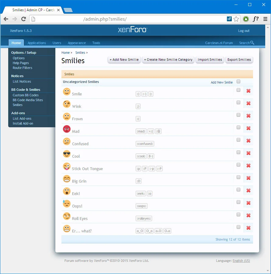 This is how the smilies look in your admin panel