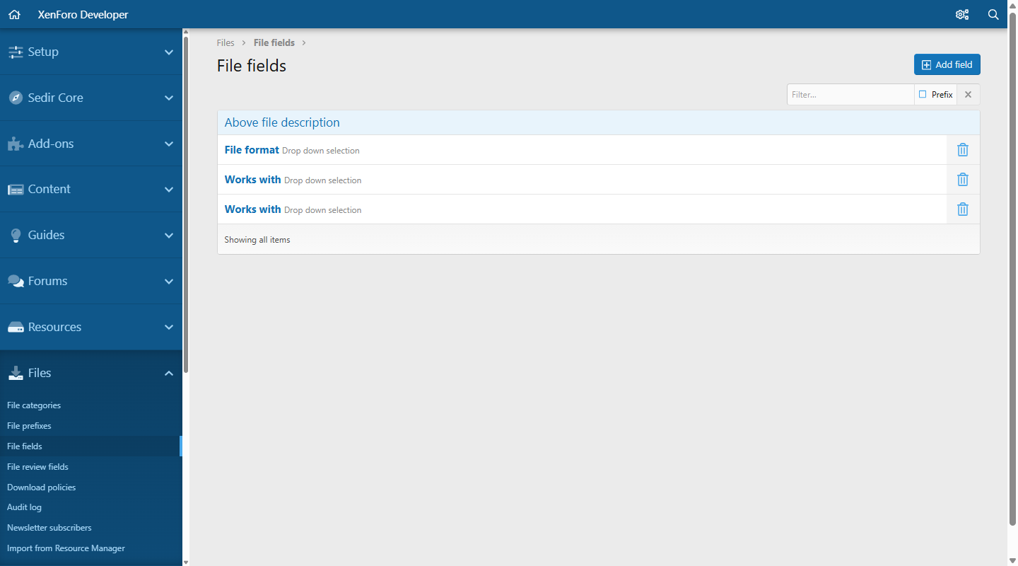 Custom fields