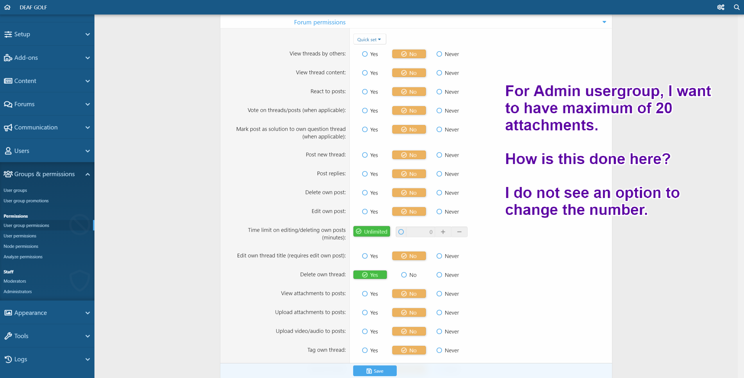 XenForo forum installation, securing, and configuring