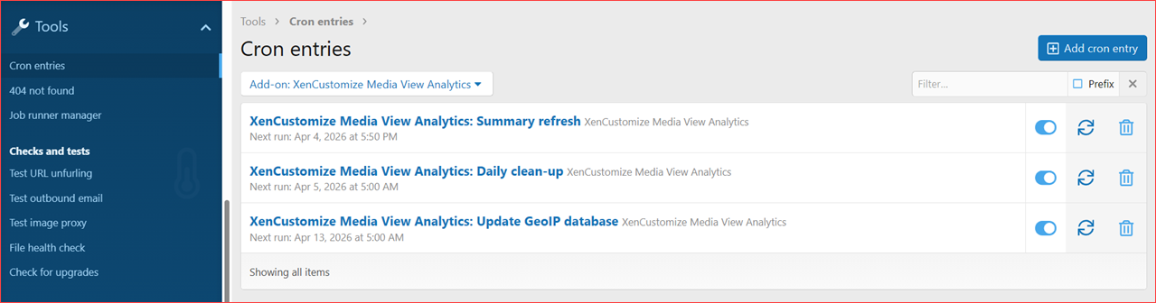 XenCustomize-Media-View-Analytics-200-Cron-entries.png
