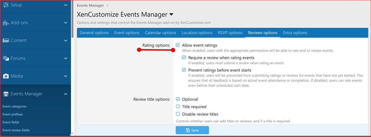 XenCustomize-Events-Manager-v238-Admin-Options-Rating-Options.png XenCustomize-Events-Manager-v238-Admin-Options-Rating-Options.png
