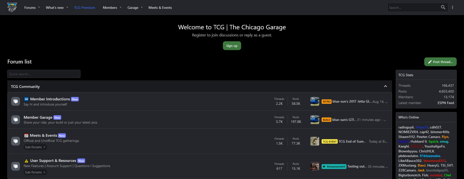 Screenshot showing https://www.thechicagogarage.com