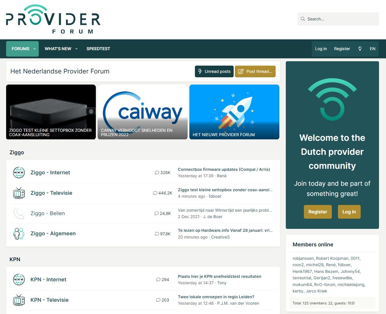 Screenshot showing https://providerforum.nl