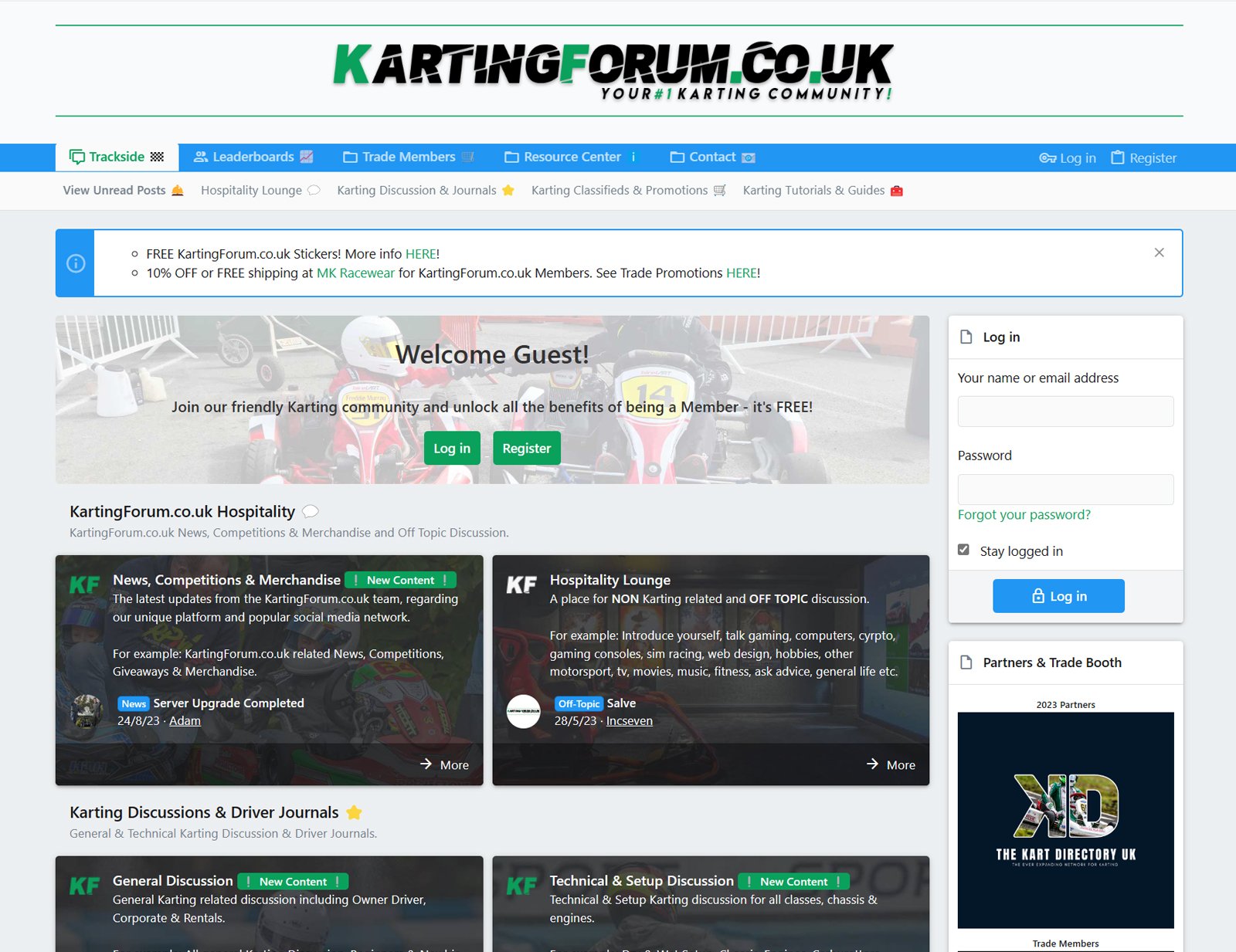 Screenshot showing https://www.kartingforum.co.uk/