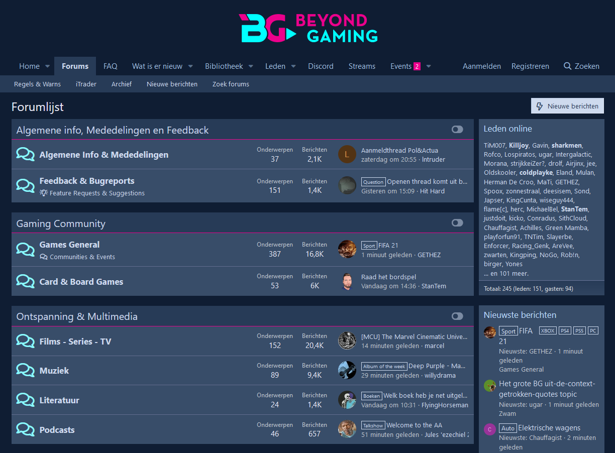 Screenshot showing https://www.beyondgaming.be/
