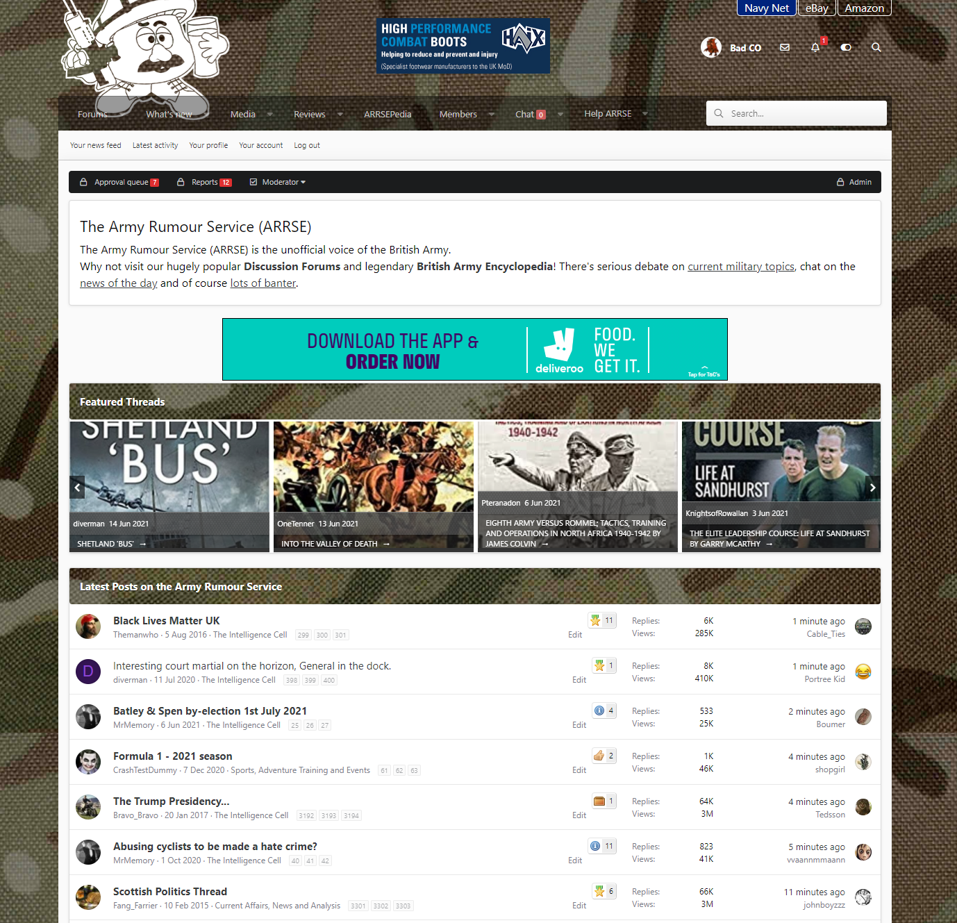 Screenshot showing https://www.arrse.co.uk/community