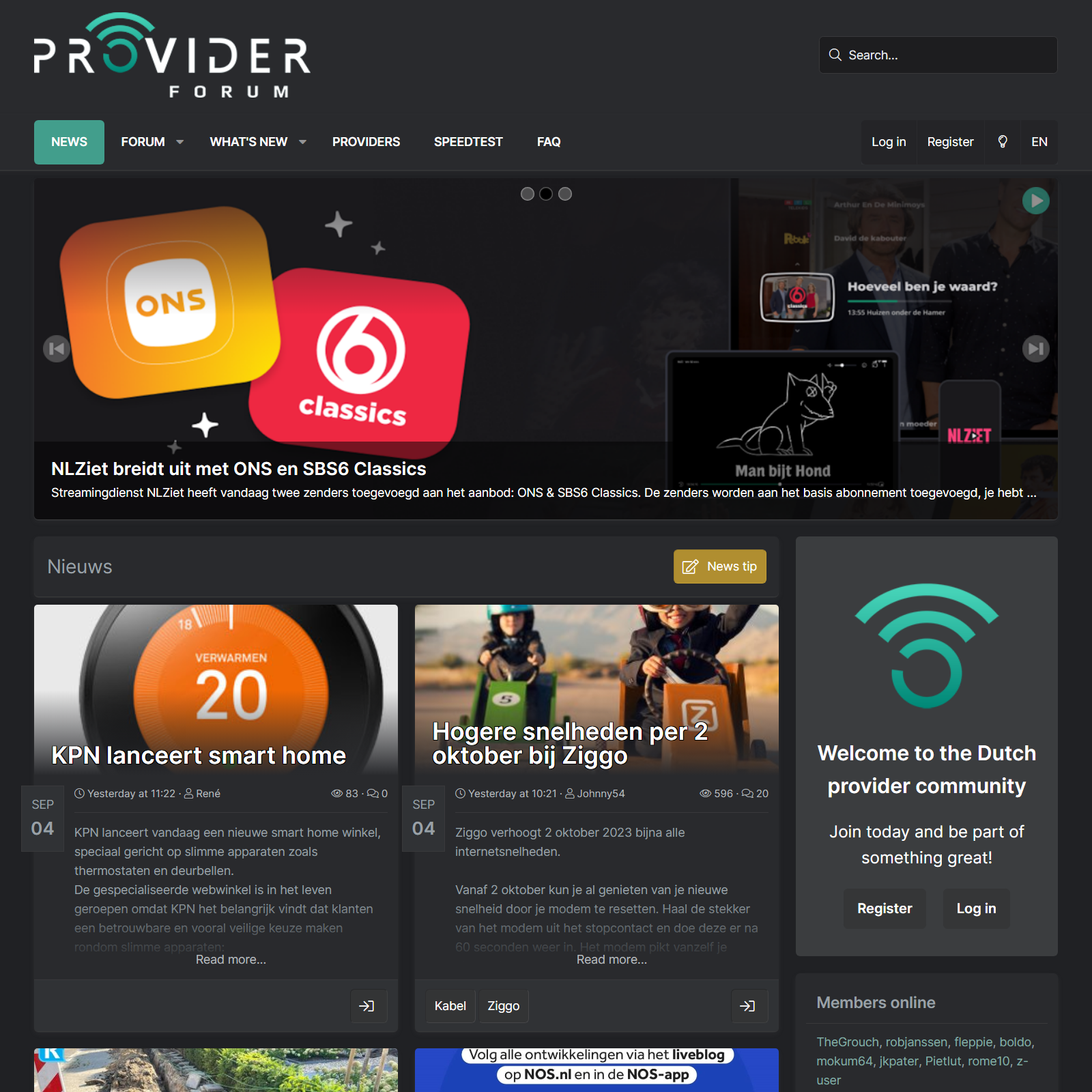 Screenshot showing https://providerforum.nl