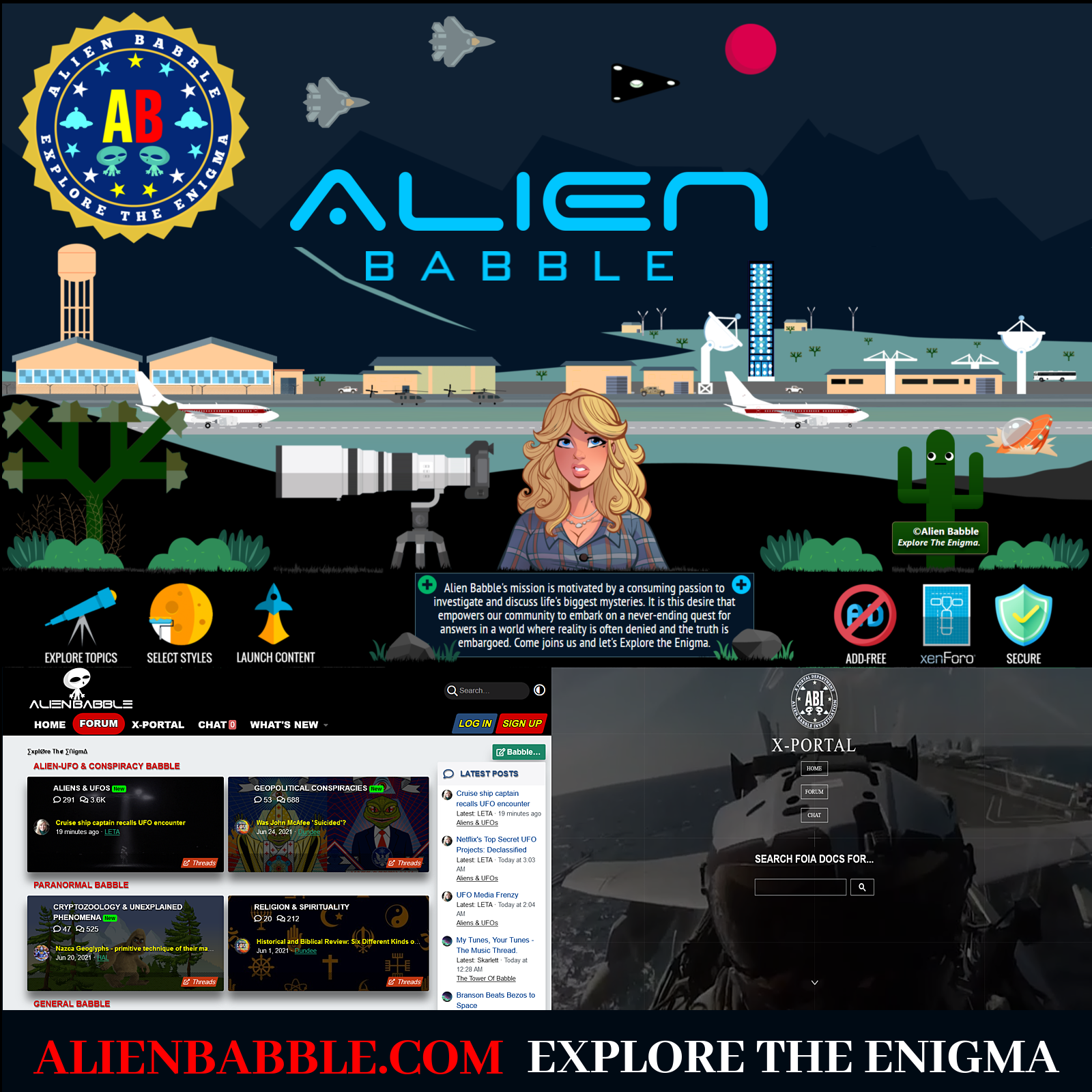 Screenshot showing https://www.alienbabble.com