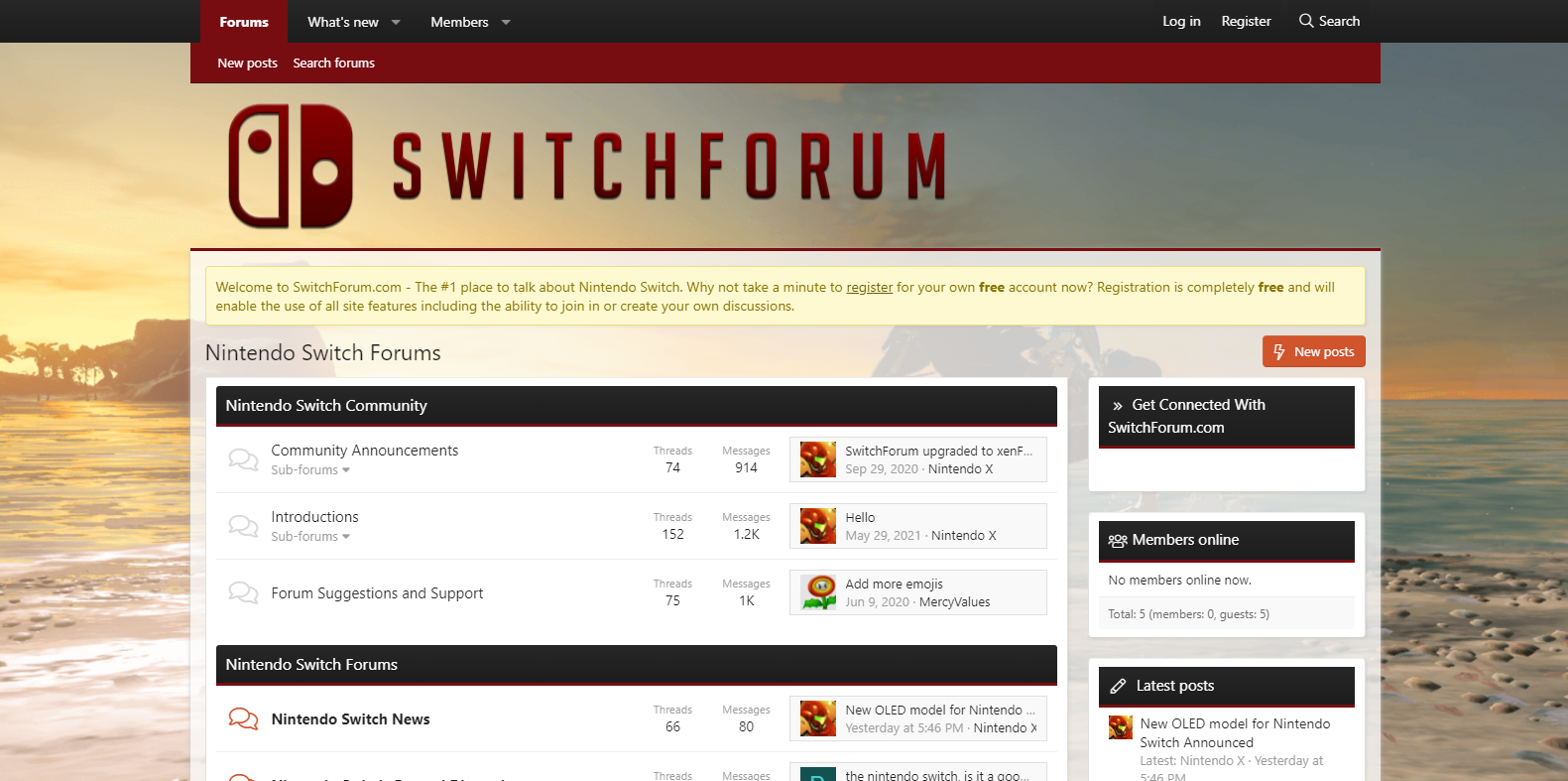 Screenshot showing https://www.switchforum.com