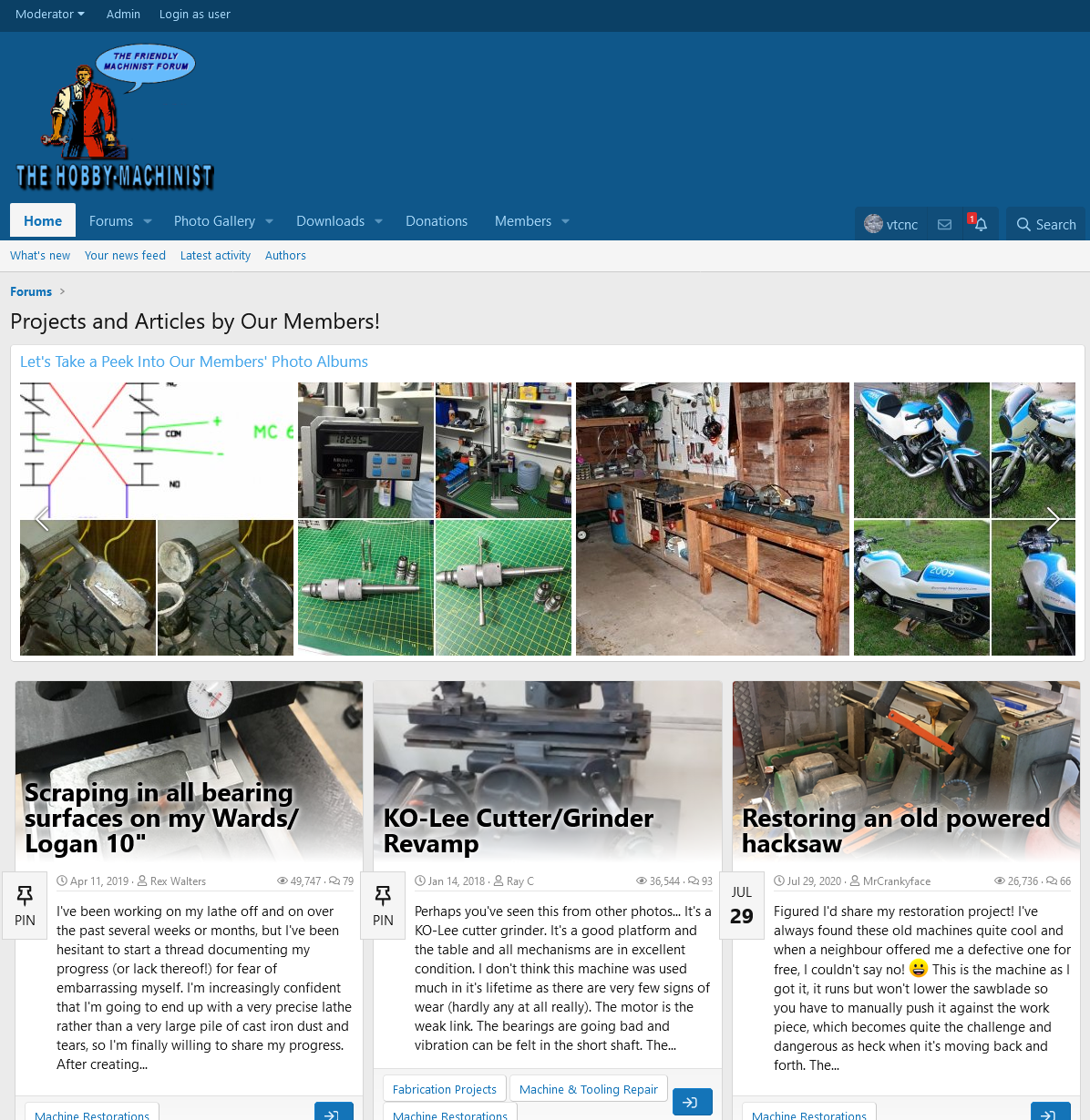 Screenshot showing https://www.hobby-machinist.com